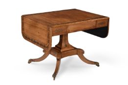 Y A REGENCY ROSEWOOD AND BRASS INLAID SOFA TABLE, CIRCA 1820