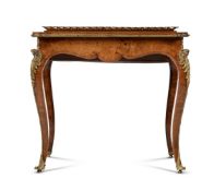 A VICTORIAN BURR WALNUT AND ORMOLU JARDINIERE STAND, MID-19TH CENTURY