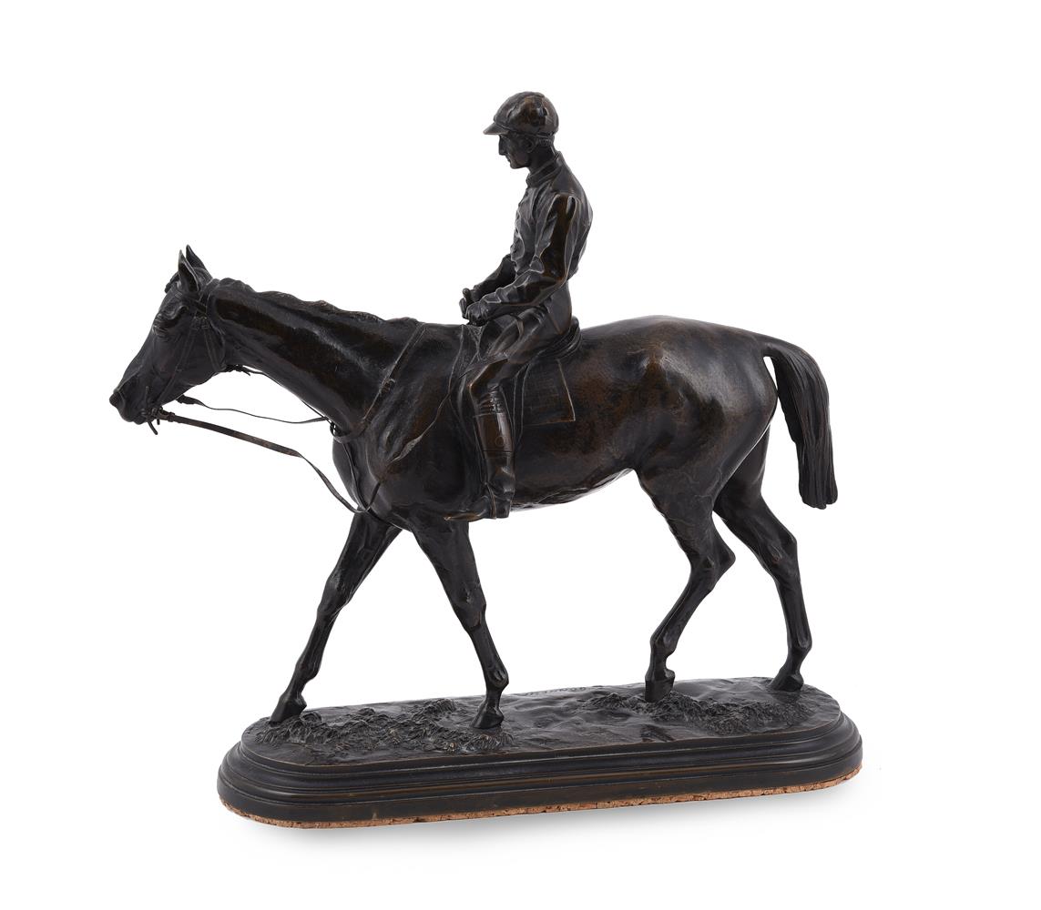 ISIDORE JULES BONHEUR 1827-1901), AN EQUESTRIAN BRONZE OF HORSE AND JOCKEY, LATE 19TH CENTURY - Image 2 of 3