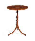 Y A GEORGE III SATINWOOD AND MARQUETRY TRIPOD TABLE, CIRCA 1780