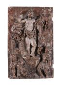 A SPANISH TABERNACLE DOOR DEPICTING CHRIST ARISEN, PROBABLY LATE 16TH/17TH CENTURY