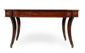 A REGENCY MAHOGANY LIBRARY TABLE, IN THE MANNER OF THOMAS HOPE, CIRCA 1815