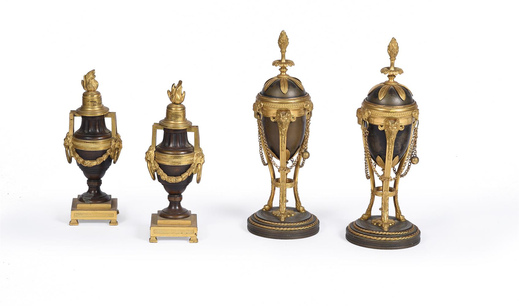 TWO PAIRS OF BRONZE AND ORMOLU CASSOLETTES, FIRST PAIR POSSIBLY ENGLISH, EARLY 19TH CENTURY - Image 2 of 5