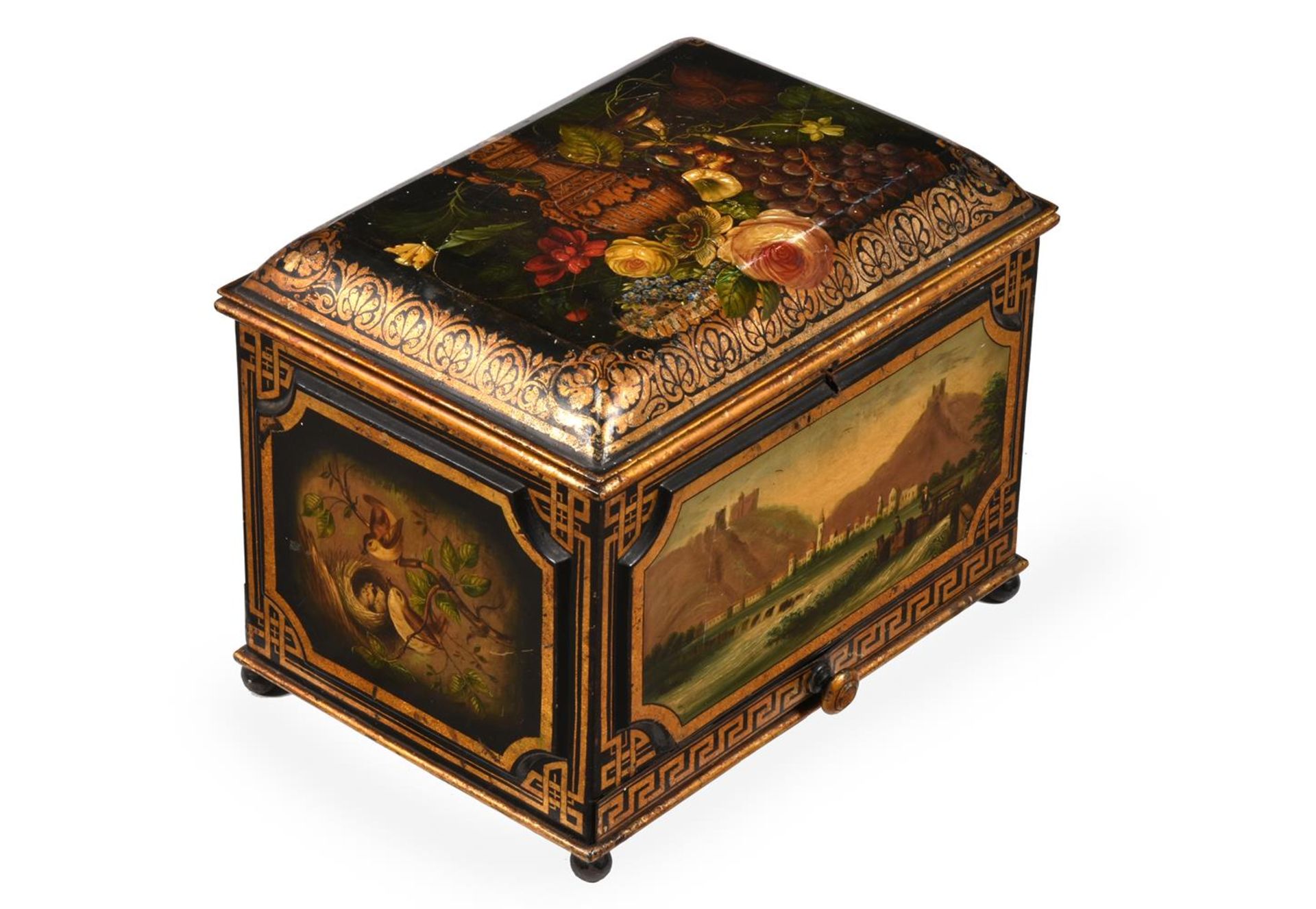 A TOLE PEINTE BOX AND COVER, MID 19TH CENTURY - Image 3 of 7