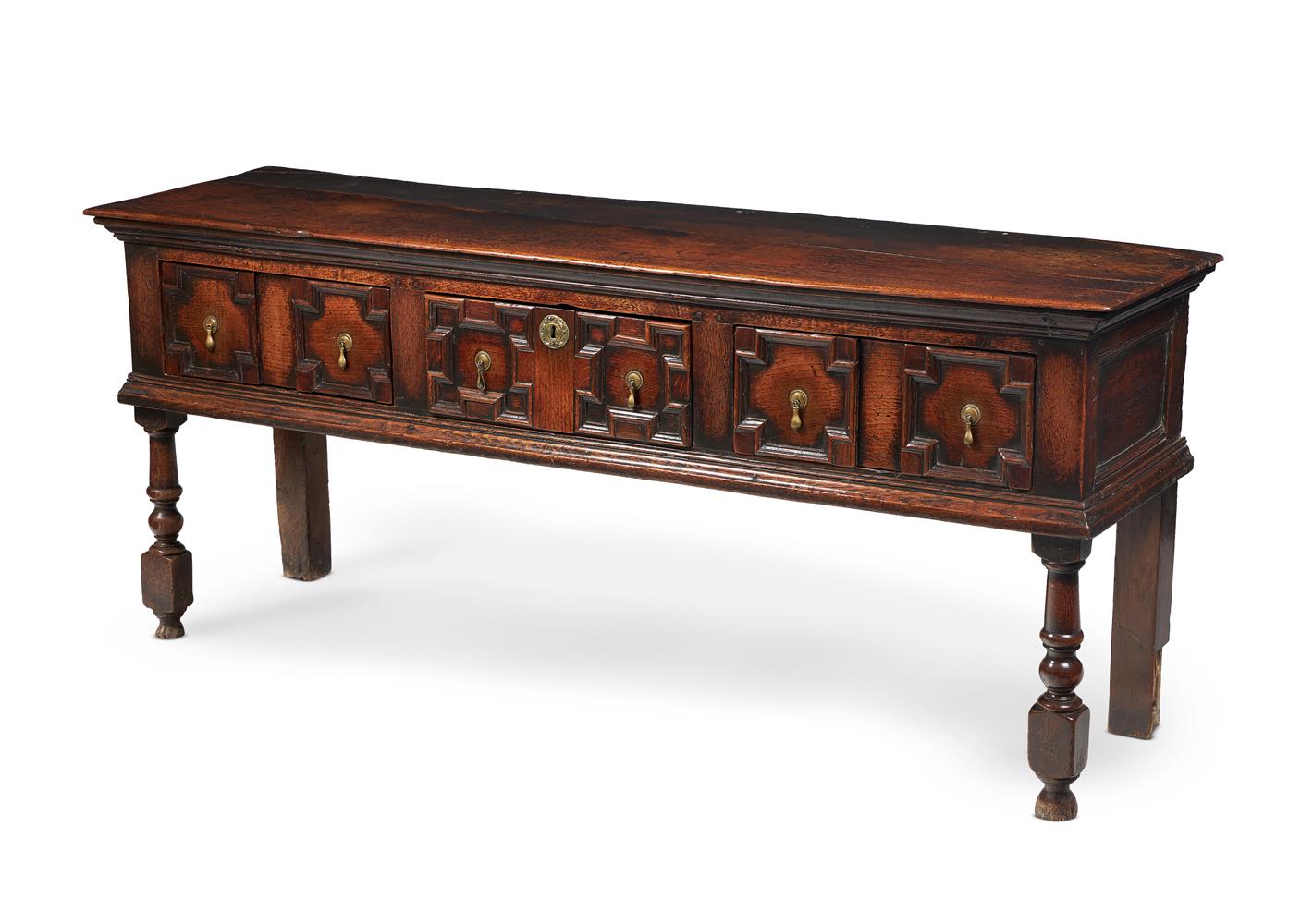 A CHARLES II OAK DRESSER BASE, CIRCA 1660 - Image 2 of 3