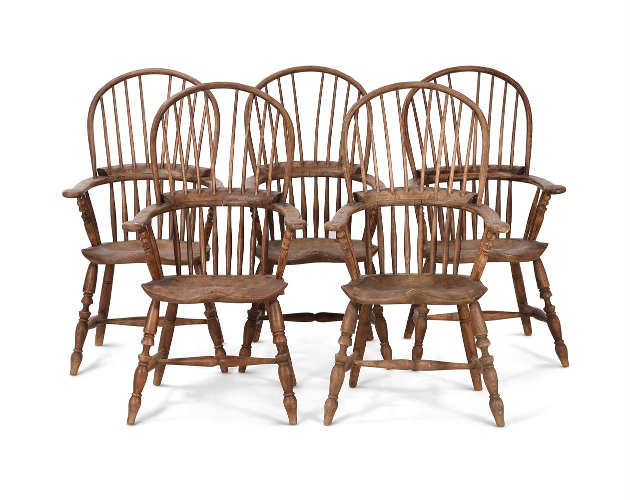 A SET OF TEN BURR ELM AND ASH WINDSOR ARMCHAIRS, 19TH CENTURY - Image 2 of 7