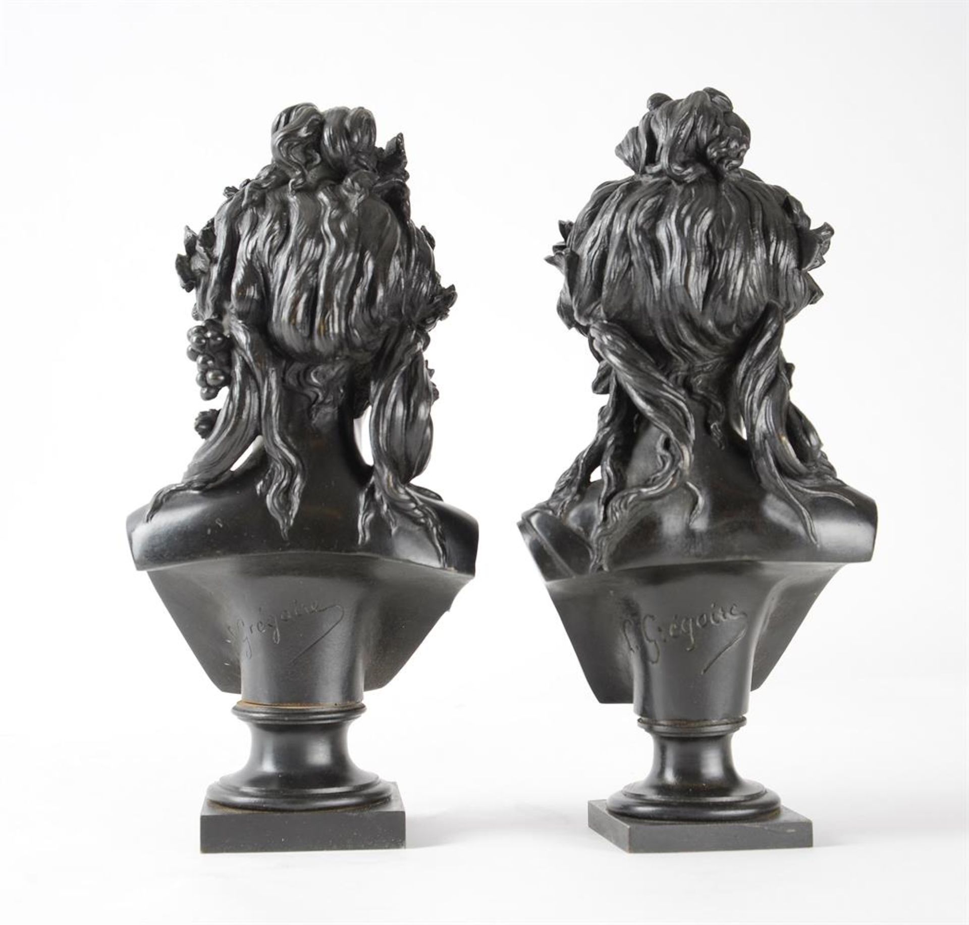 AFTER JEAN-LOUIS GREGOIRE (FRENCH, 1840-1890), A PAIR OF BRONZE BUSTS OF YOUNG WOMEN - Image 3 of 5
