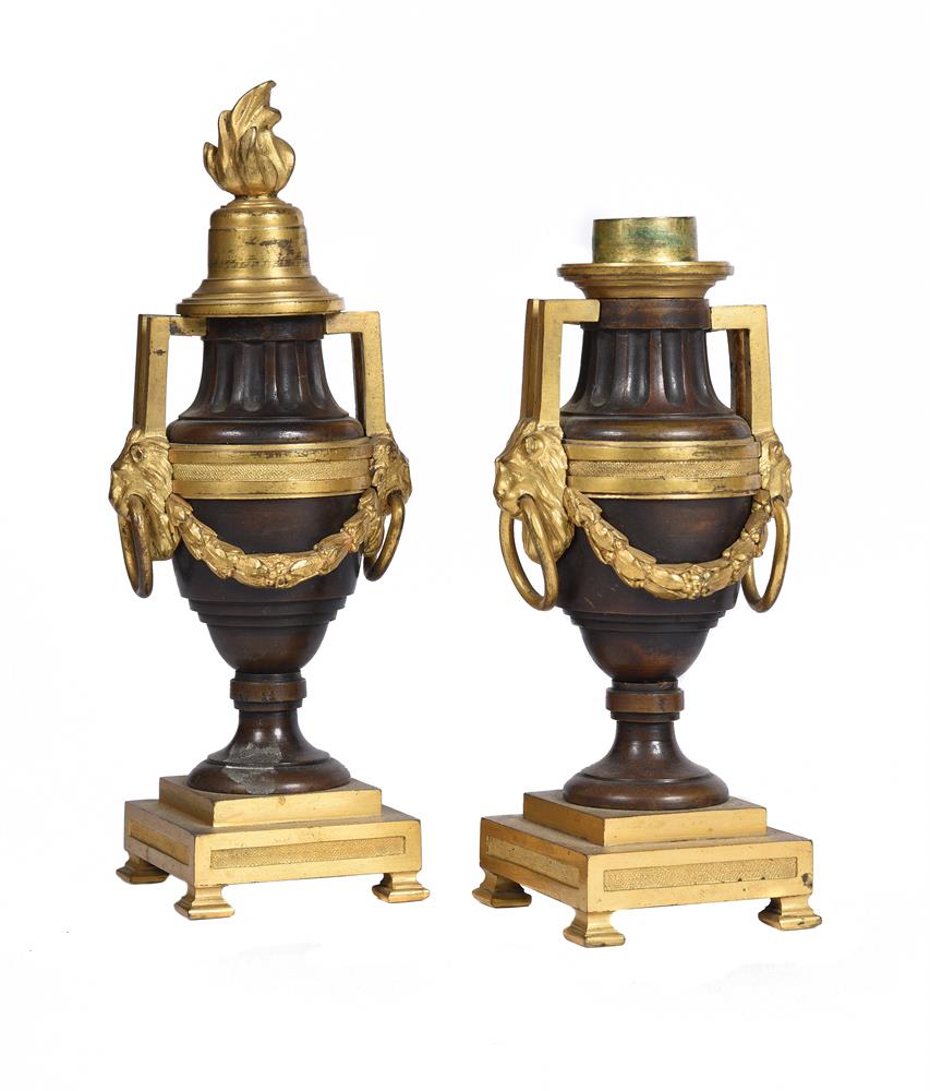 TWO PAIRS OF BRONZE AND ORMOLU CASSOLETTES, FIRST PAIR POSSIBLY ENGLISH, EARLY 19TH CENTURY - Image 4 of 5
