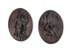 A PAIR OF BLACK FOREST CARVED HUNTING TROPHY PLAQUES, LATE 19TH CENTURY