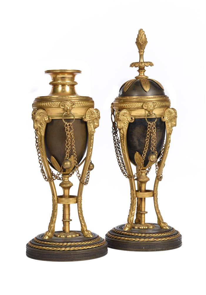 TWO PAIRS OF BRONZE AND ORMOLU CASSOLETTES, FIRST PAIR POSSIBLY ENGLISH, EARLY 19TH CENTURY - Image 5 of 5