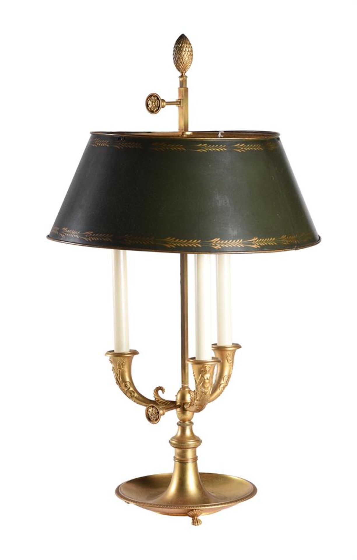 A FRENCH GILT METAL AND TOLE BOUILLOTE LAMP, 19TH CENTURY - Image 2 of 3