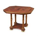 Y A REGENCY ROSEWOOD, GILT BRASS AND PARCEL GILT CENTRE TABLE, CIRCA 1820