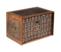 Y AN INDIAN ROSEWOOD AND BONE INLAID TABLE CABINET, 18TH CENTURY