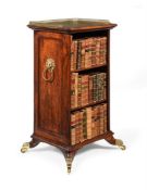 Y AN UNUSUAL REGENCY ROSEWOOD FREE-STANDING OPEN BOOKCASE, CIRCA 1820
