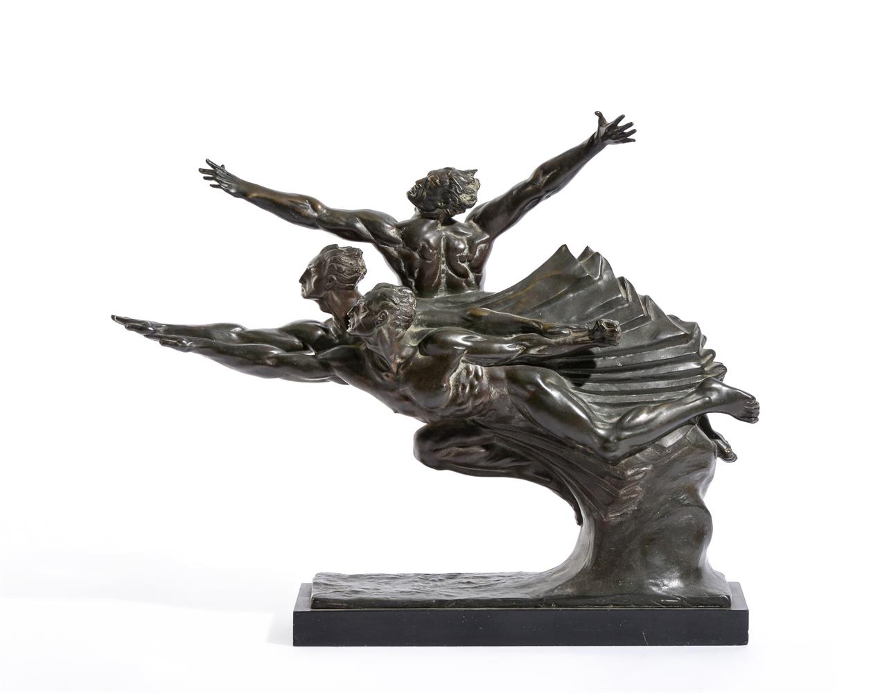 λ ROBERT P. DELANDRE (FRENCH 1879-1961), A BRONZE 'ALLÉGORIE DE LA VITESSE'