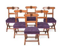 A SET OF SIX VICTORIAN OAK CHAIRS, MADE BY CRACE TO DESIGNS BY A.W.N. PUGIN, CIRCA 1880