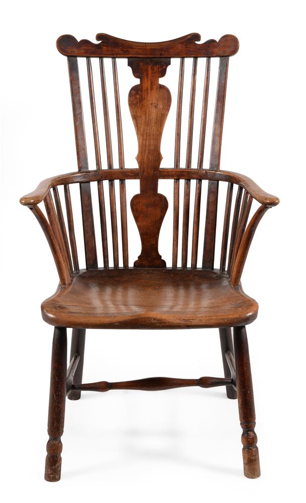 A FRUITWOOD, ELM AND BEECH COMB BACK WINDSOR ARMCHAIR, SECOND HALF 18TH CENTURY - Image 2 of 4