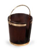 A GEORGE III MAHOGANY AND BRASS BOUND PLATE BUCKET, CIRCA 1780