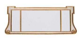 A GEORGE II PAINTED AND PARCEL GILT OVERMANTEL WALL MIRROR, MID 18TH CENTURY