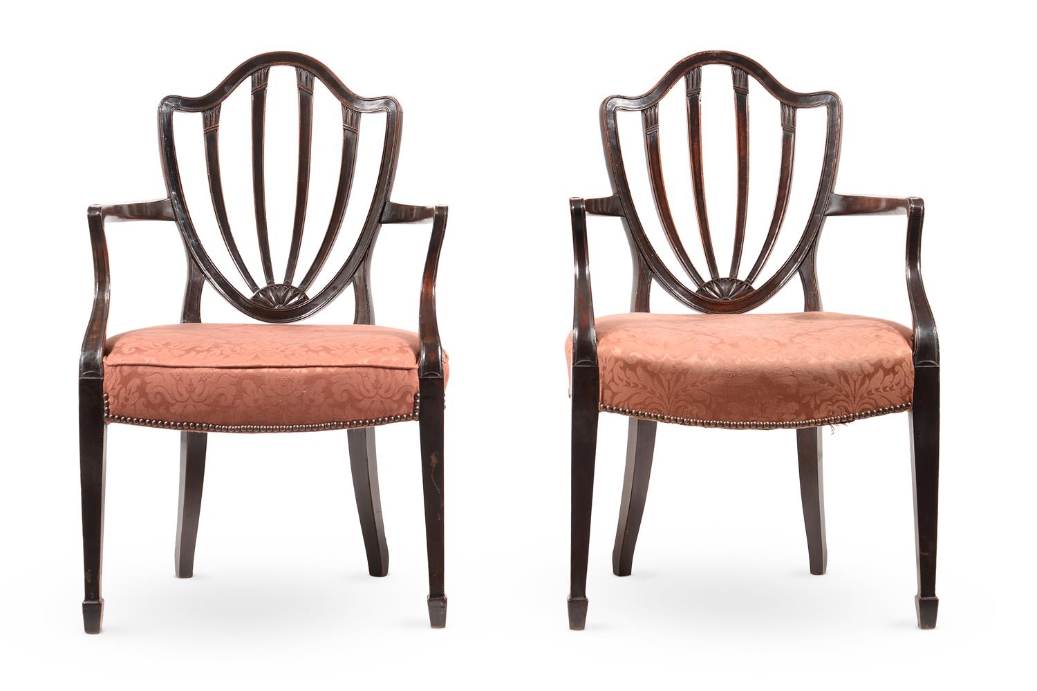 A PAIR OF GEORGE III MAHOGANY ARMCHAIRS, CIRCA 1790 - Image 2 of 4