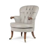 Y A WILLIAM IV ROSEWOOD AND LEATHER UPHOLSTERED ARMCHAIR, CIRCA 1835