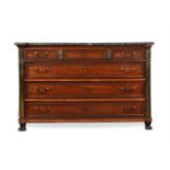 QUEEN MARY'S DIRECTOIRE MAHOGANY AND BRASS MOUNTED COMMODE, LATE 18TH/EARLY 19TH CENTURY