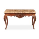 A FRENCH CARVED WALNUT CONSOLE TABLE, POSSIBLY PROVENCE, 19TH CENTURY