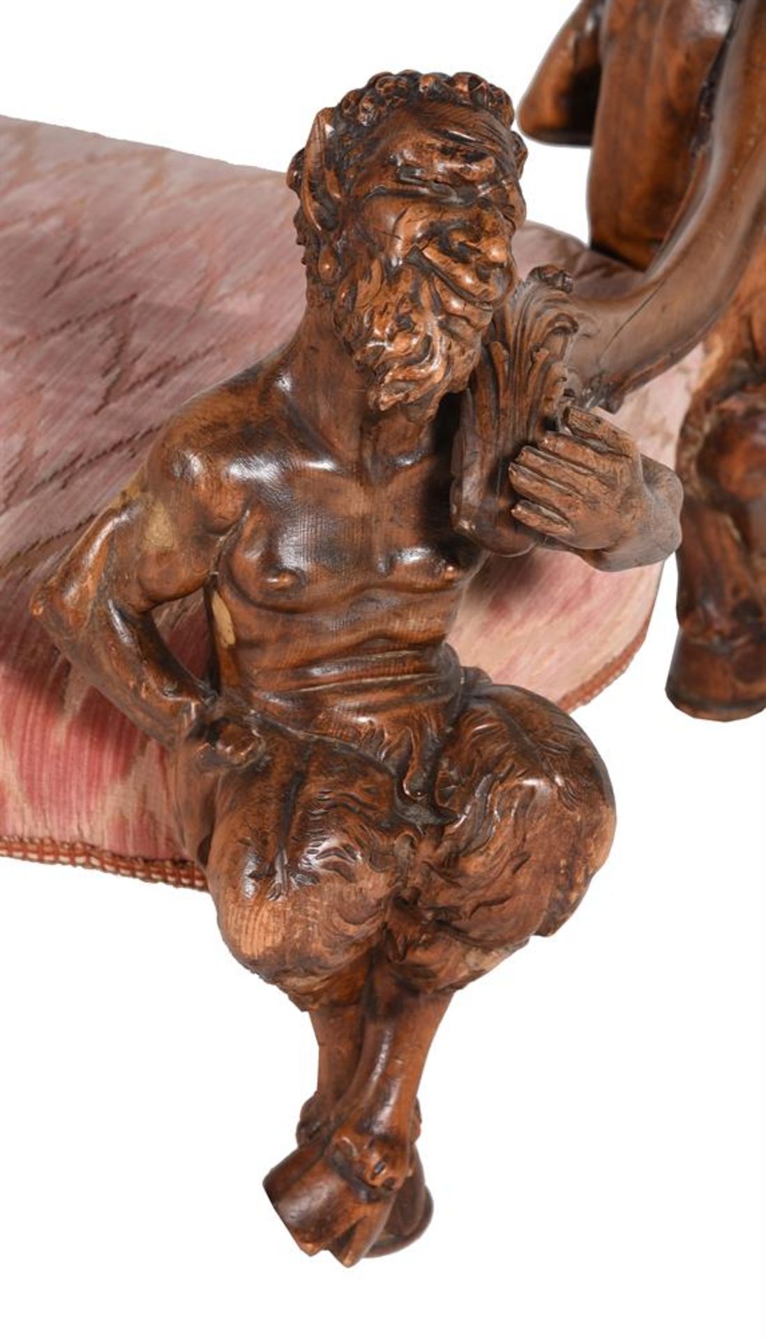 AN ITALIAN CARVED CYPRESS WOOD CENTRE STOOL, 19TH CENTURY - Image 3 of 6