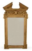 A CARVED GILTWOOD WALL MIRROR, IN GEORGE II STYLE, AFTER DESIGNS BY WILLIAM KENT, 19TH CENTURY