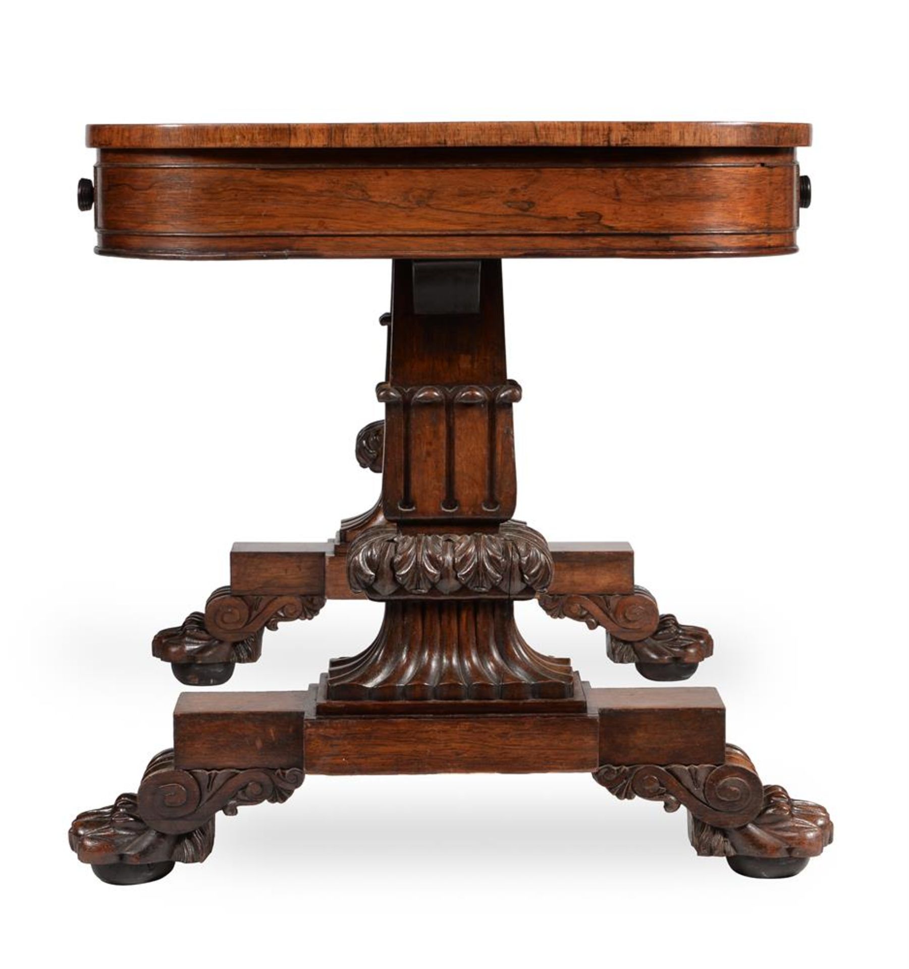 Y A GEORGE IV ROSEWOOD LIBRARY TABLE, IN THE MANNER OF MACK, WILLIAM & GIBTON, CIRCA 1825 - Image 6 of 6
