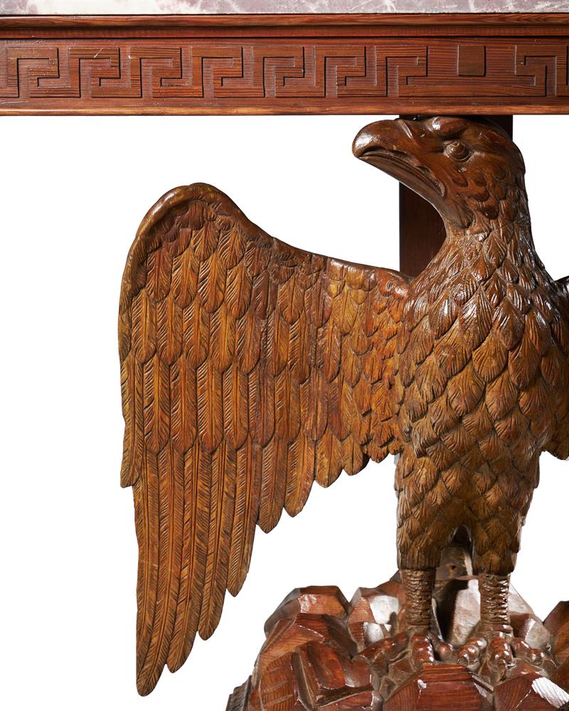 A CARVED PINE EAGLE CONSOLE TABLE, 18TH CENTURY - Image 5 of 5