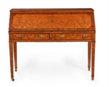 Y AN EDWARDIAN SATINWOOD AND MARQUETRY BUREAU, IN THE MANNER OF EDWARDS & ROBERTS, CIRCA 1905