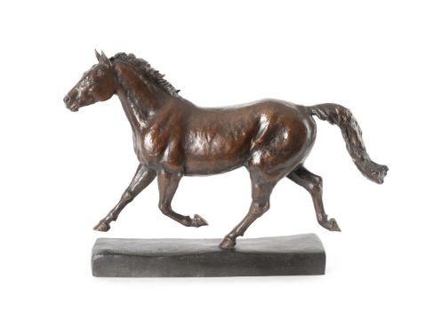 NICOLA TOMS (SOUTH AFRICAN, B.1969), A LIMITED EDITION EQUESTRIAN BRONZE 'TROTTING HORSE'