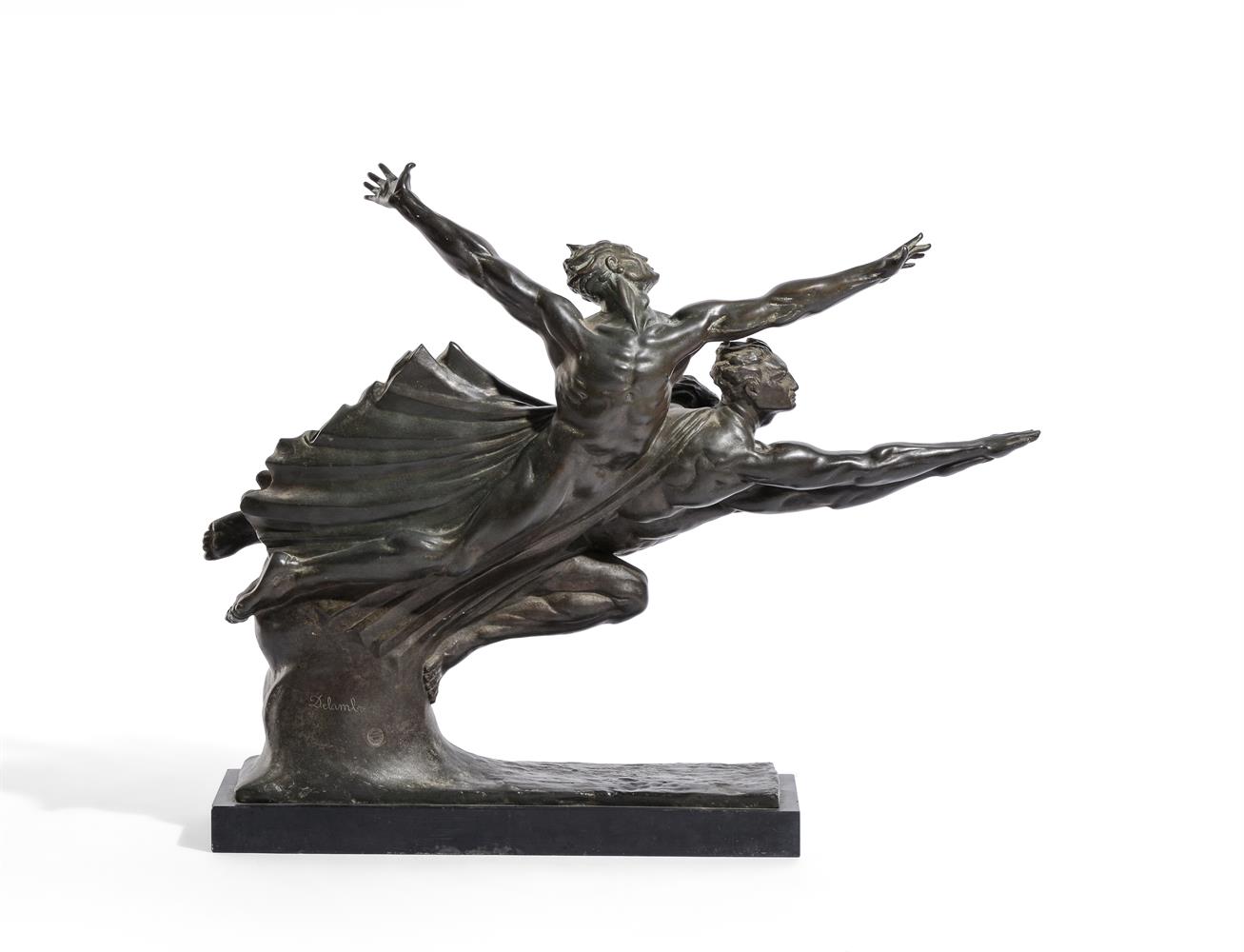 λ ROBERT P. DELANDRE (FRENCH 1879-1961), A BRONZE 'ALLÉGORIE DE LA VITESSE' - Image 3 of 7