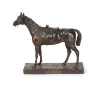 AFTER JULES MOIGNIEZ (FRENCH 1835-1894) AN EQUESTRIAN BRONZE 'HORSE WITH SIDE SADDLE'
