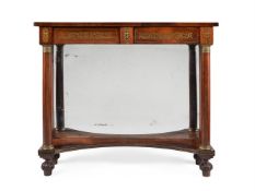 Y A REGENCY ROSEWOOD AND GILT METAL INLAID CONSOLE TABLE, CIRCA 1820