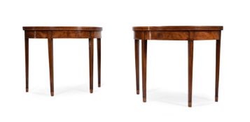 A PAIR OF GEORGE III MAHOGANY CARD TABLES, LATE 18TH CENTURY