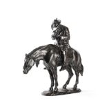 FERDINANDO VICHI (ITALIAN, 1875-1945) AN EQUESTRIAN BRONZE OF A MAN ON HORSEBACK, LATE 19TH CENTURY