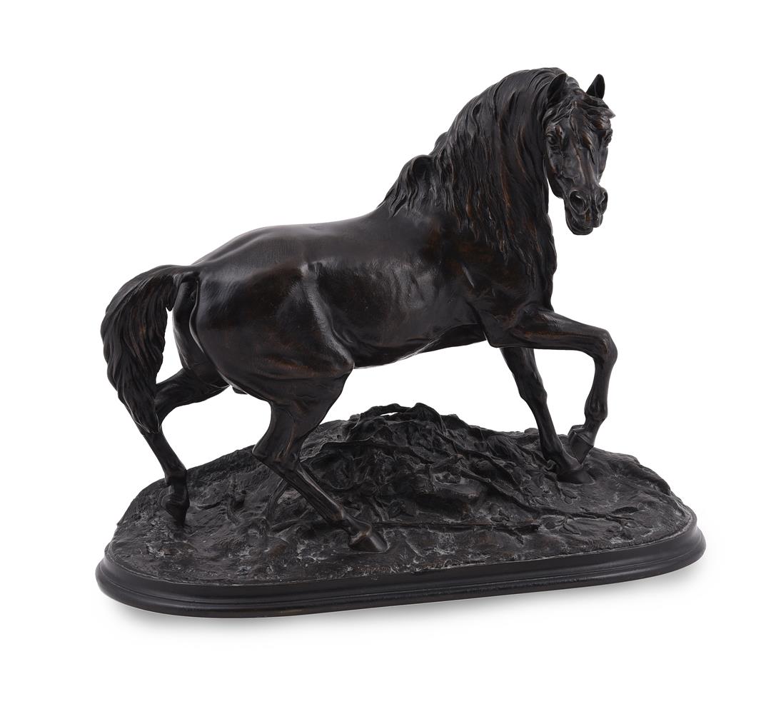 PIERRE JULES MÊNE (FRENCH 1810 - 1879) EQUESTRIAN BRONZE 'CHEVAL LIBRE', LATE 19TH CENTURY