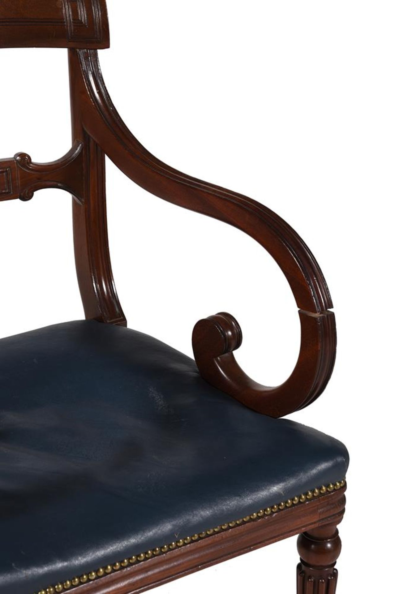 A SET OF TEN GEORGE IV MAHOGANY DINING CHAIRS, ATTRIBUTED TO GILLOWS, CIRCA 1825 - Image 5 of 8