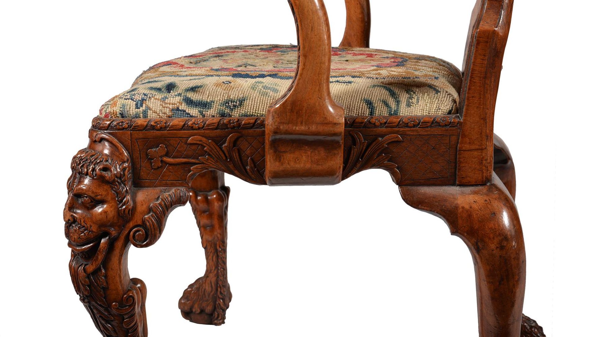 A GEORGE II CARVED WALNUT OPEN ARMCHAIR, ATTRIBUTED TO DANIEL BELL AND THOMAS MOORE, CIRCA 1735 - Bild 12 aus 21