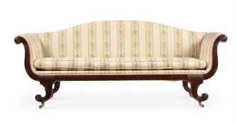 A REGENCY MAHOGANY AND UPHOLSTERED SOFA, CIRCA 1815