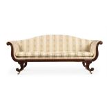 A REGENCY MAHOGANY AND UPHOLSTERED SOFA, CIRCA 1815