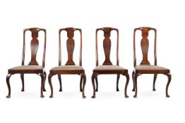 A SET OF FOUR QUEEN ANNE WALNUT SIDE CHAIRS, CIRCA 1710