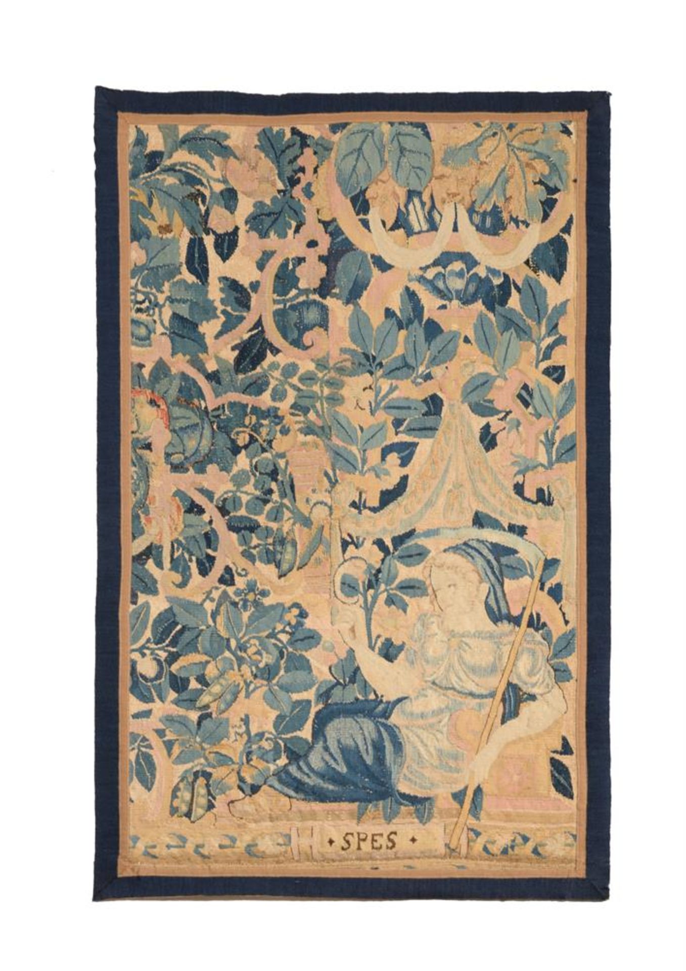 A PAIR OF TAPESTRY PANELS EMBLEMATIC OF HOPE AND JUSTICE, LATE 17TH/EARLY 18TH CENTURY - Bild 3 aus 5