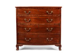 A GEORGE III MAHOGANY BOWFRONT CHEST OF DRAWERS, IN THE MANNER OF GILLOWS, CIRCA 1790