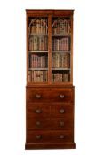 A REGENCY MAHOGANY AND LINE INLAID SECRETAIRE BOOKCASE, POSSIBLY SCOTTISH, CIRCA 1815