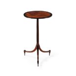 Y A NORTH EUROPEAN MAHOGANY AND EBONY TRIPOD WINE TABLE, CIRCA 1810