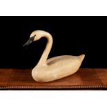 A COMPOSTION AND PAINTED MODEL OF A SWAN, 20TH CENTURY