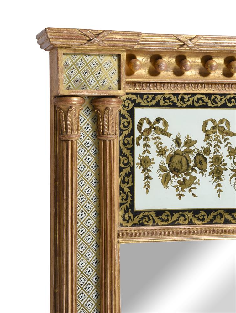 A REGENCY GILTWOOD AND VERRE ÉGLOMISÉ WALL MIRROR, CIRCA 1815 - Image 3 of 5